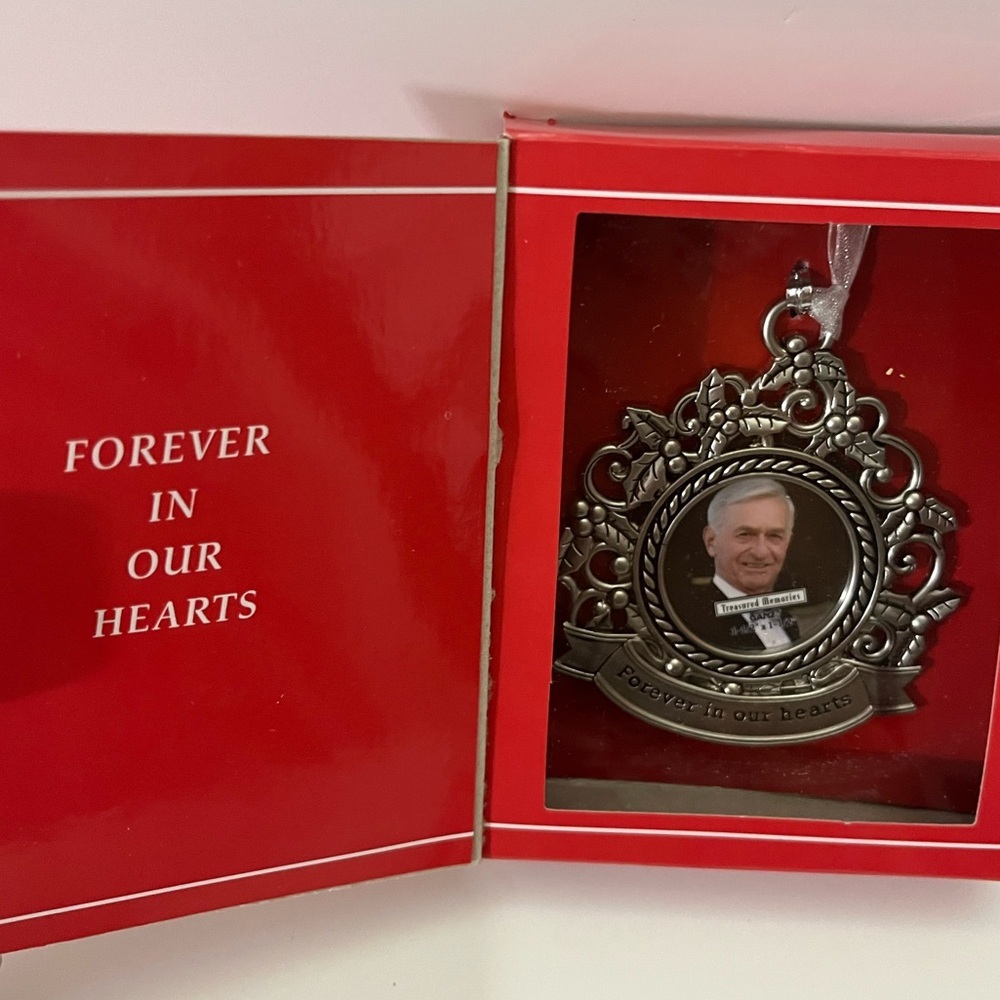 Ganz Silver Memorial Christmas Tree Ornament “Forever in our Hearts”